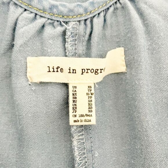 🟢Life in Progress Blue Denim Spaghetti Strap Top Size XS - Picture 4 of 7